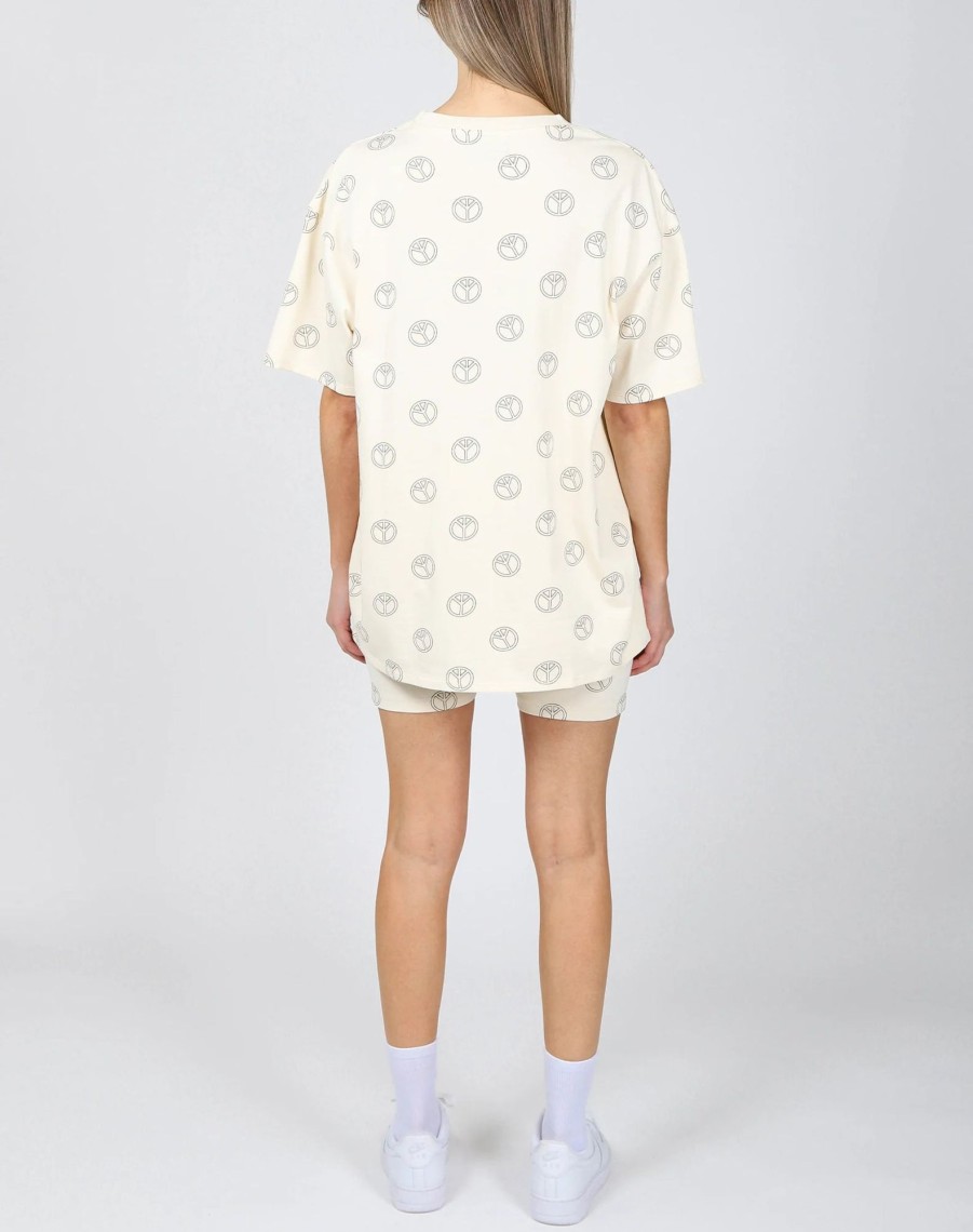 Ladies Brunette the Label | Oversized Boxy Tee - All Over Peace Sign