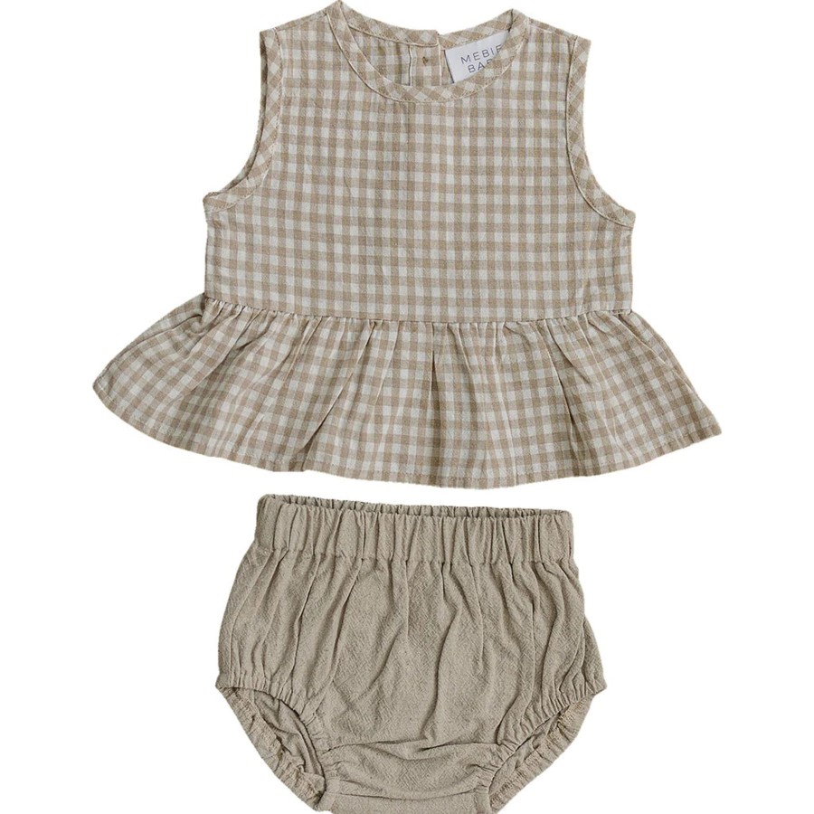 Mini Mebie Baby | Peplum Linen Set