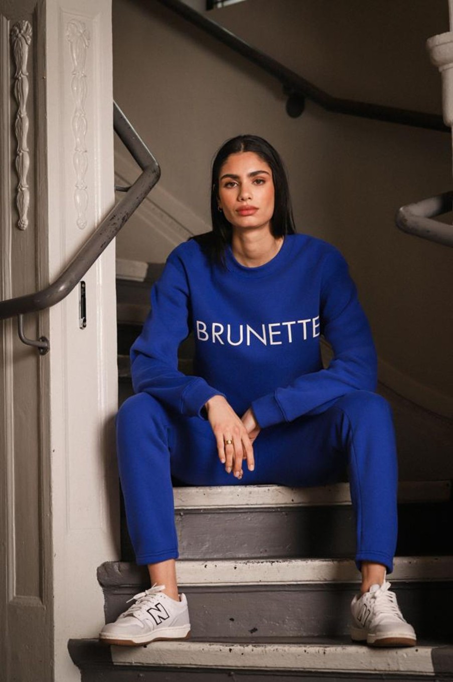 Ladies Brunette the Label | Classic Crew - "Brunette" | Capri Blue