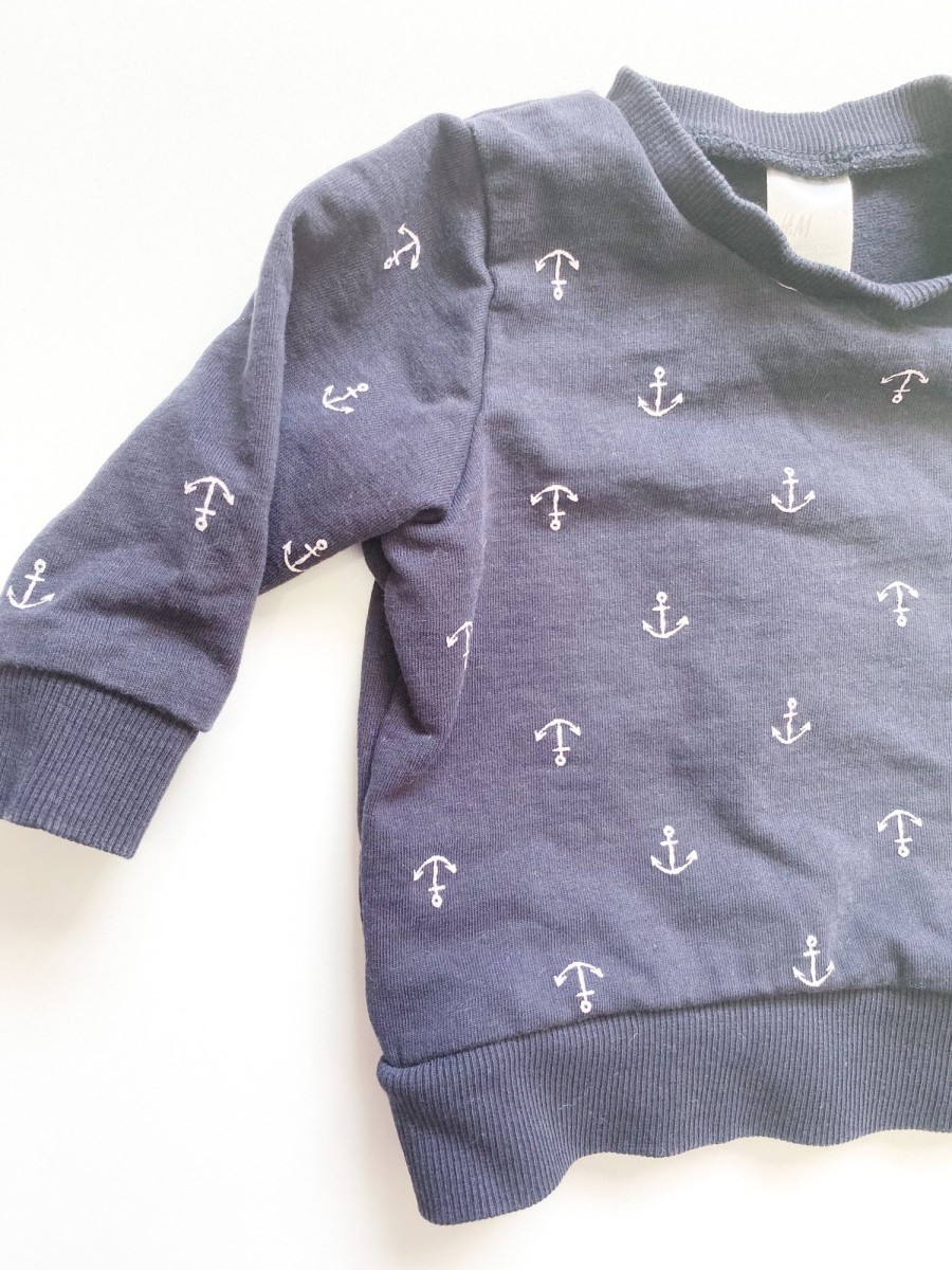 Pre-Loved MM Pre-Loved | Crew - Navy Anchors (1-2M)