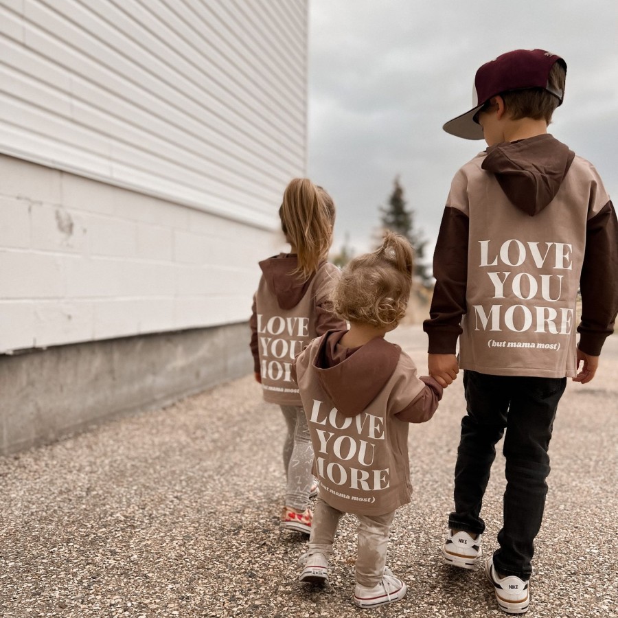 Mini Grace + Brave | Hooded Sweater - Love You More Chocolate