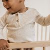 Mini Jax + Lennon | Ribbed Henley Onesie Dusty Pink