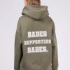 Ladies Brunette the Label | Big Sister Hoodie - "Babes Supporting Babes" | Olive