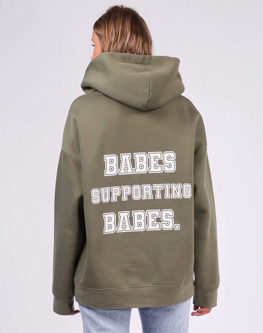 Ladies Brunette the Label | Big Sister Hoodie - "Babes Supporting Babes" | Olive