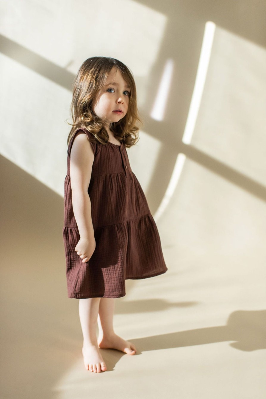 Mini Tiny Button Apparel | Layered Dress - Organic Cotton