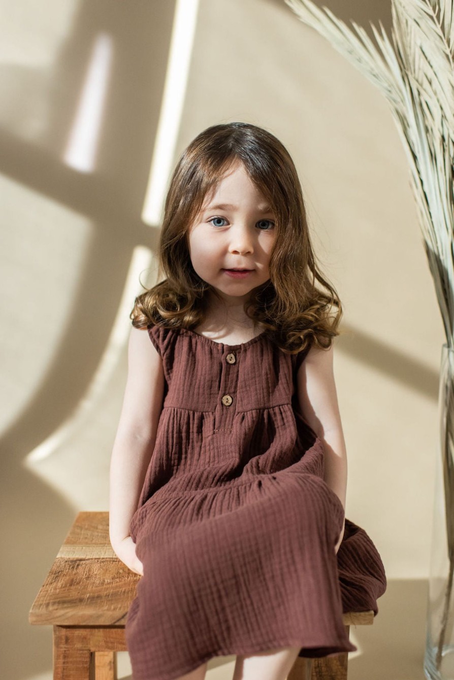 Mini Tiny Button Apparel | Layered Dress - Organic Cotton