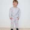 Mini Brunette the Label | Little Babes Core Crew - All Over Heart Pebble Grey W/ Baby Pink