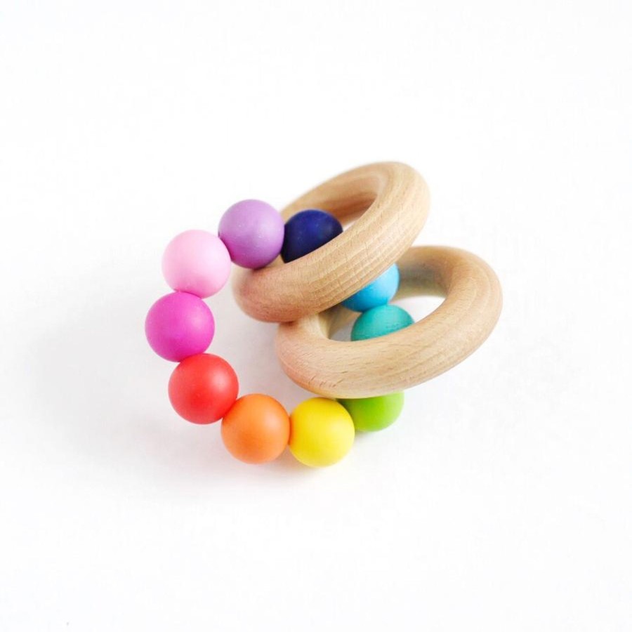 Goods Tiny Inspirations | Tiny Inspirations - Rattle Teether - Rainbow