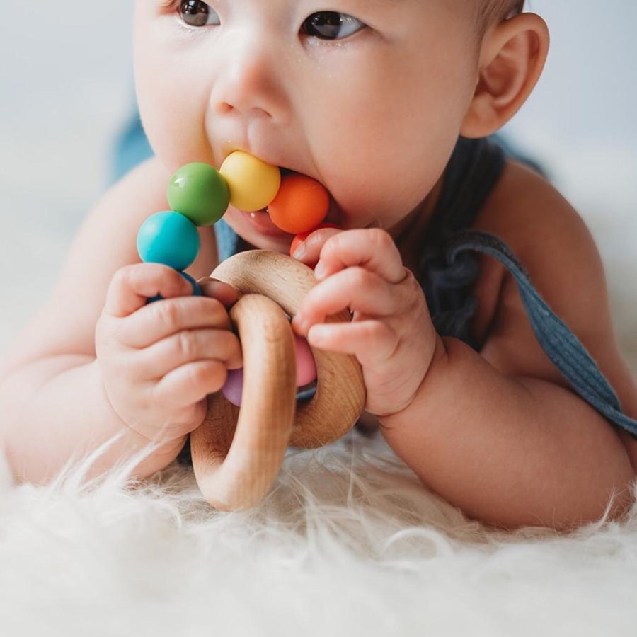 Goods Tiny Inspirations | Tiny Inspirations - Rattle Teether - Rainbow