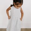 Mini Emmie Jo Clothing Co | Double Gauze Sleeveless Dress Sea Foam W/ White Stripe