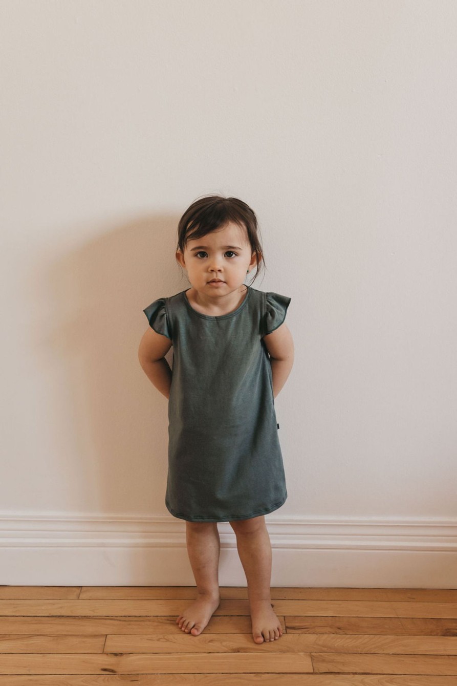 Mini Lou & Bear | Ruffle Sleeve Dress - Spring Bloom