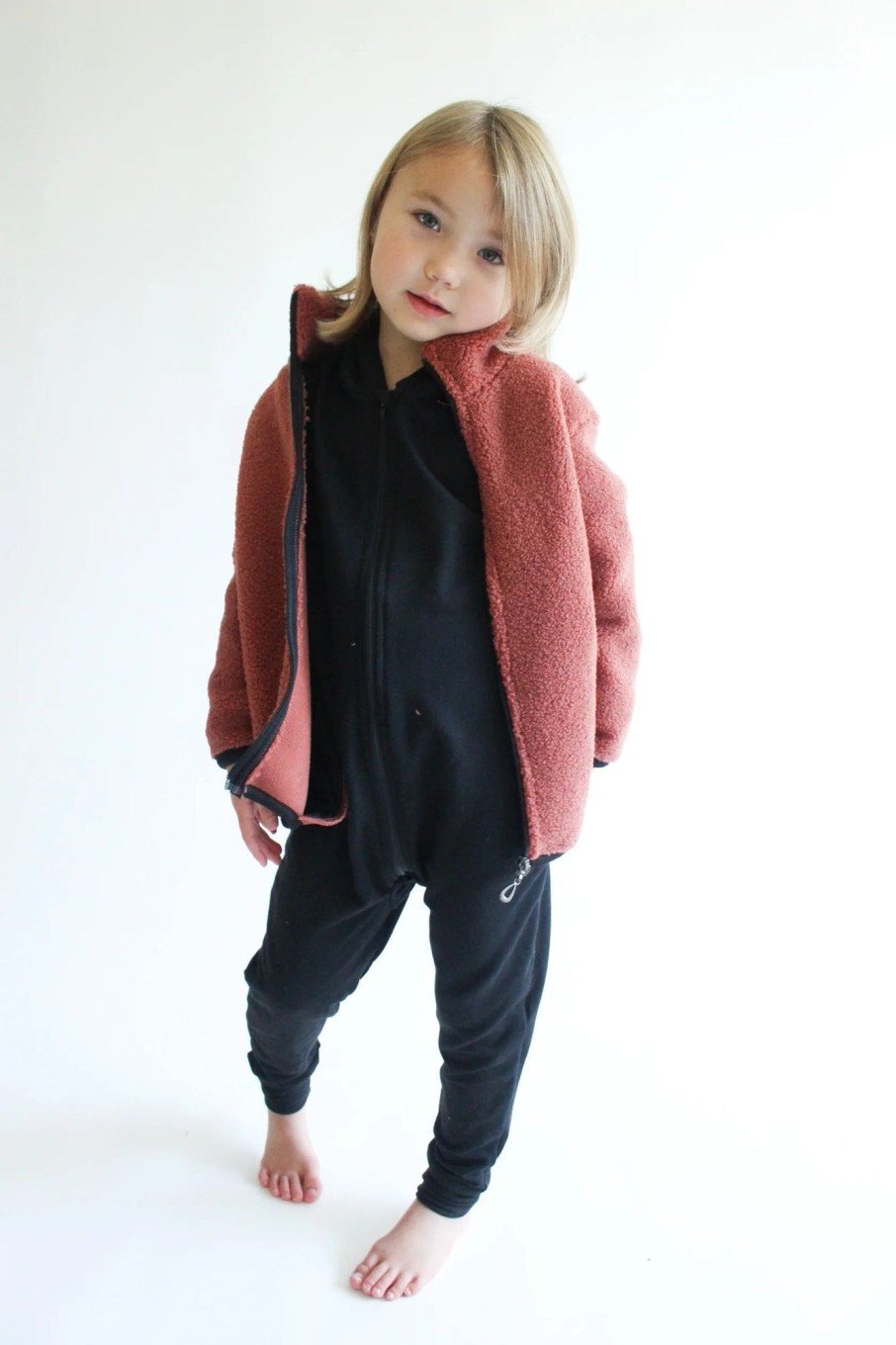 Mini Tiny Button Apparel | Sherpa Jacket