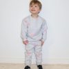 Mini Brunette the Label | Little Babes Jogger - All Over Heart Pebble Grey W/ Baby Pink