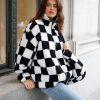 Ladies Brunette the Label | Checkerboard Sherpa Jacket | Black & White