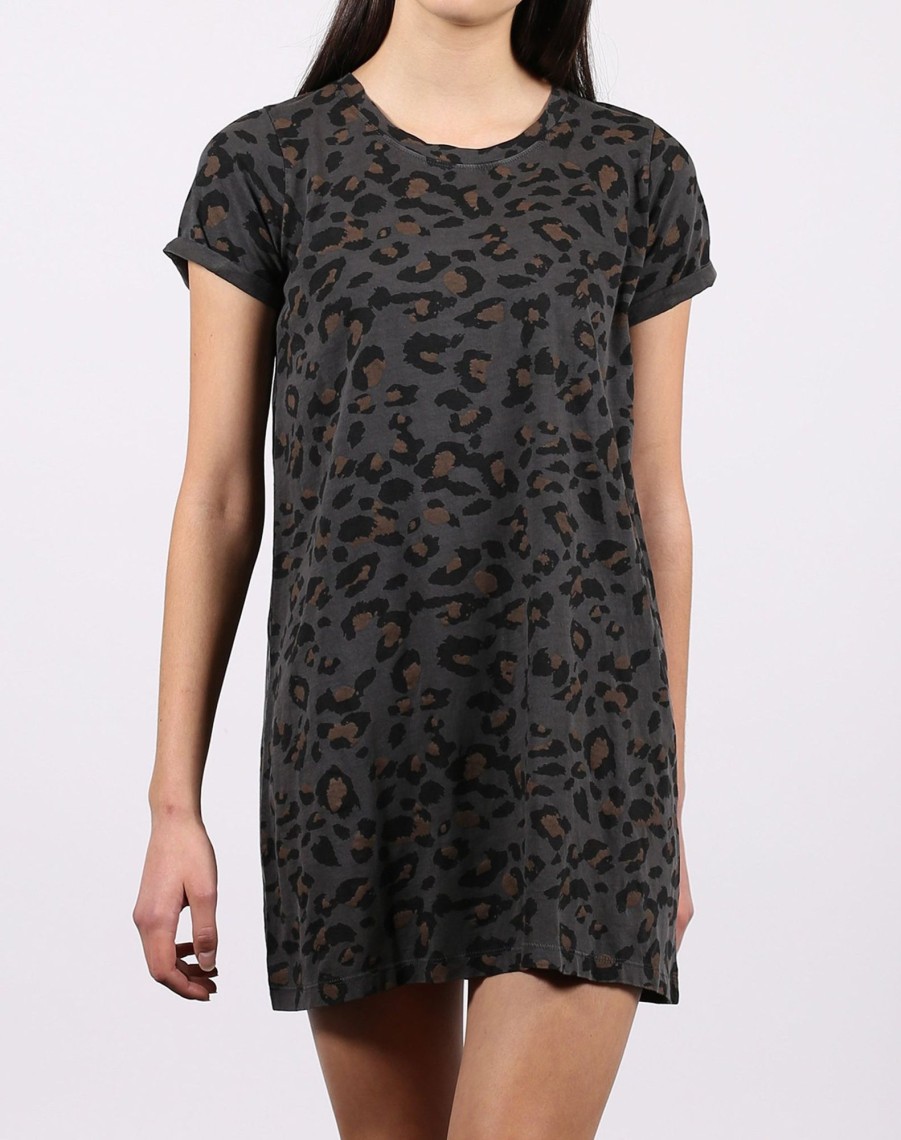 Ladies Brunette the Label | Tee Dress - "The Leopard" | Slate