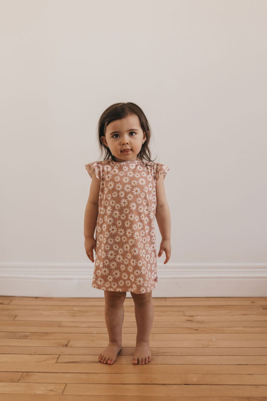 Mini Lou & Bear | Ruffle Sleeve Dress - Spring Bloom