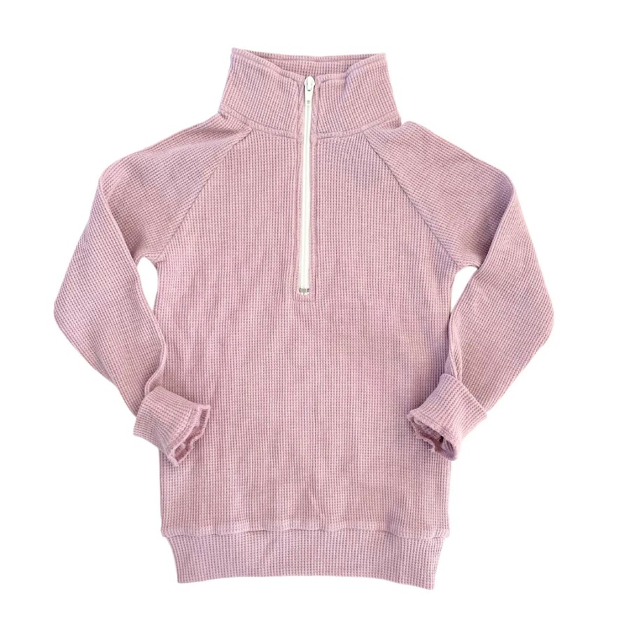 Mini Little Lott | Waffle Half-Zip Pullover