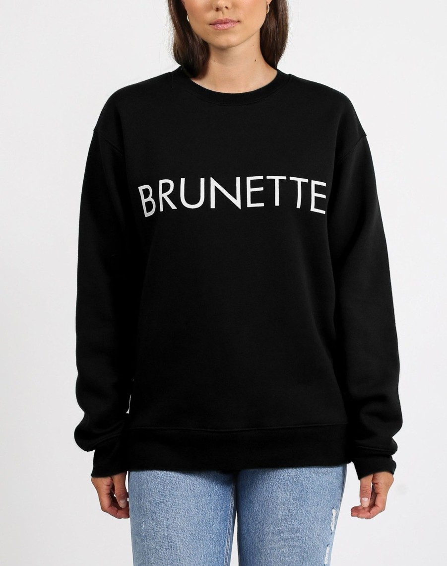 Ladies Brunette the Label | Brunette The Label - Classic Crew - "Brunette" | Black