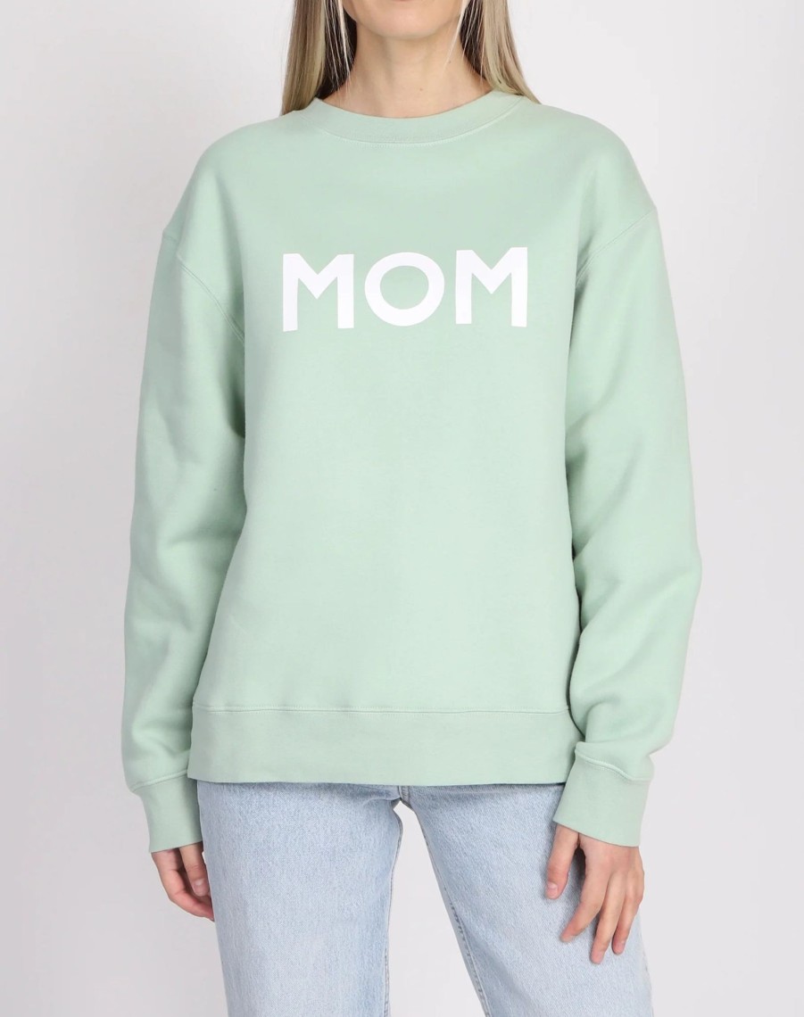 Ladies Brunette the Label | Classic Crew - "Mom" Sage Green