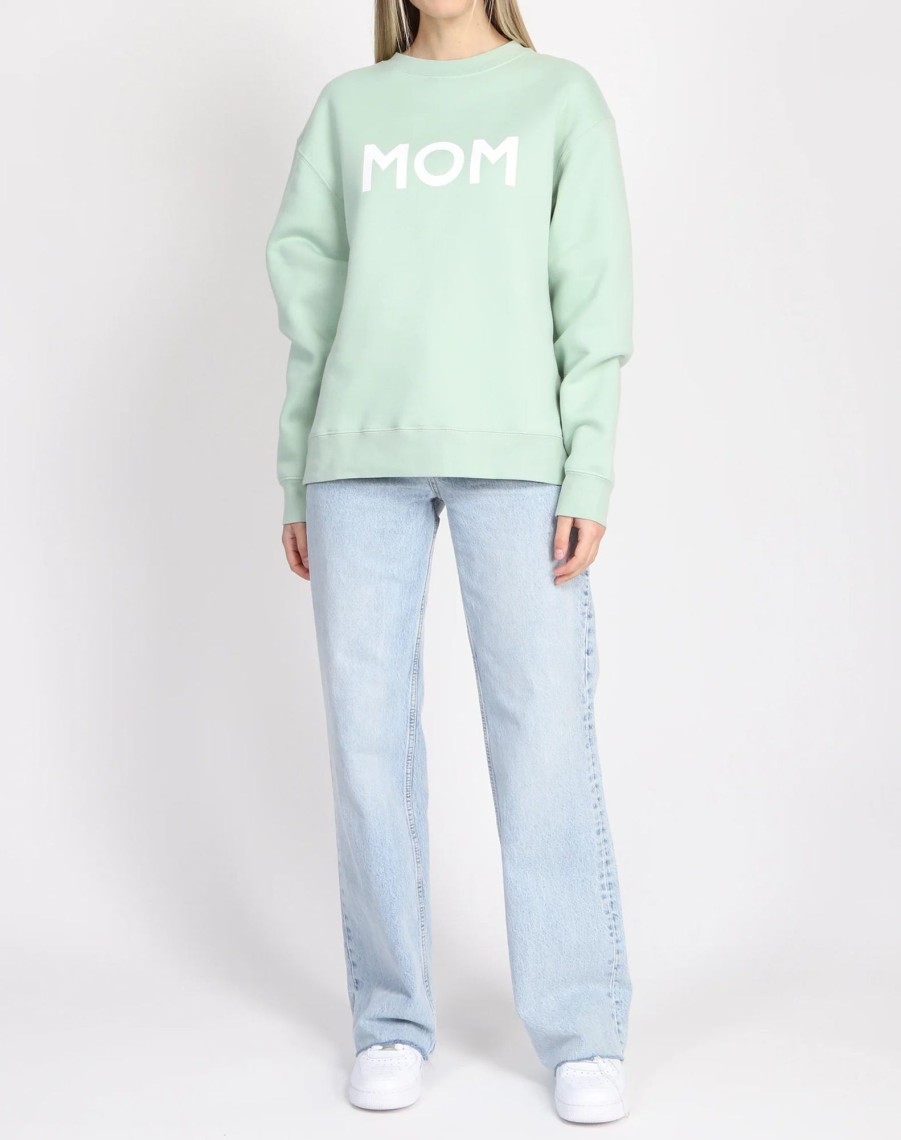 Ladies Brunette the Label | Classic Crew - "Mom" Sage Green