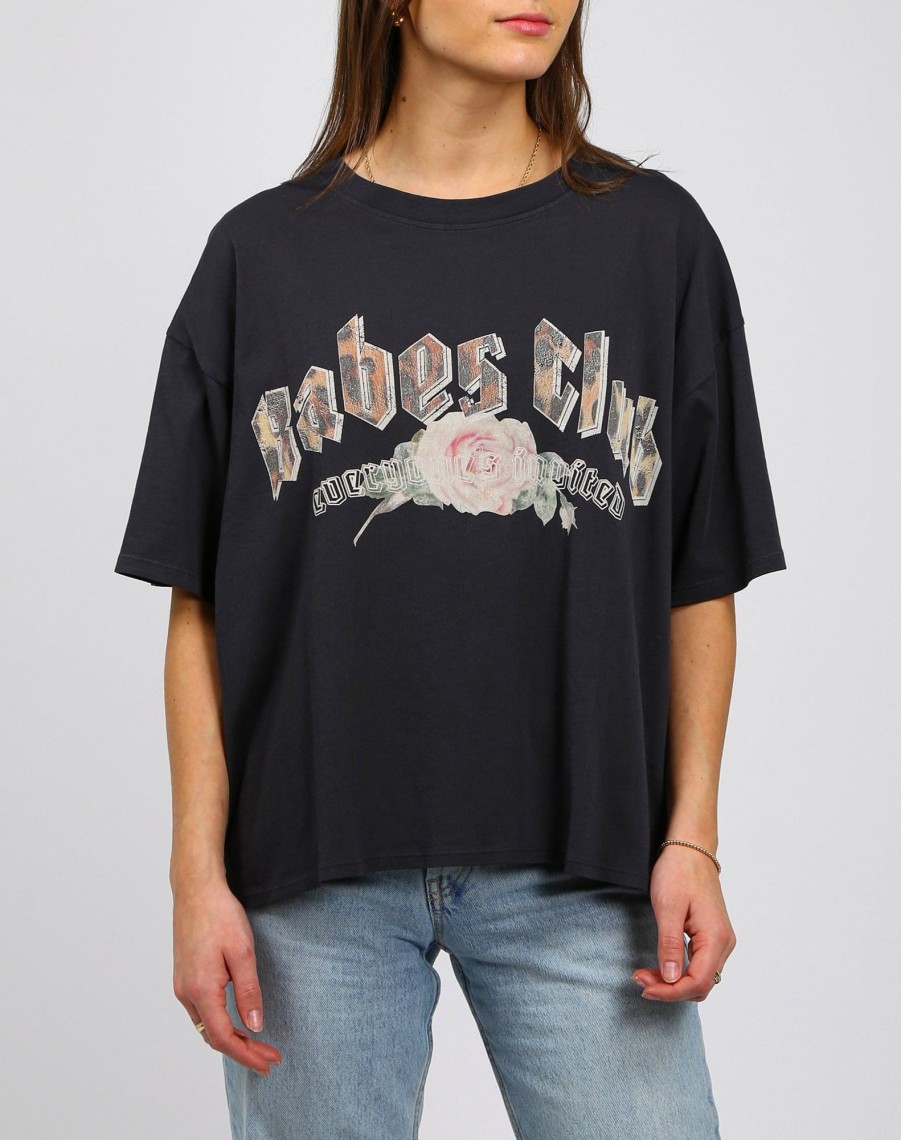 Ladies Brunette the Label | Brunette The Label - Oversized Boxy Tee - "Babes Club"