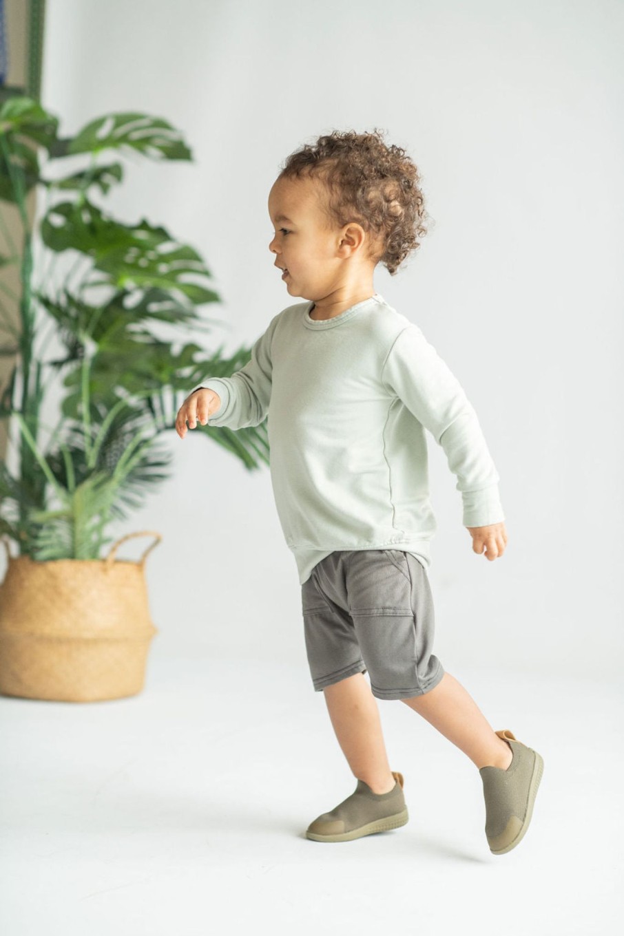 Mini Tiny Button Apparel | Crew Pullover