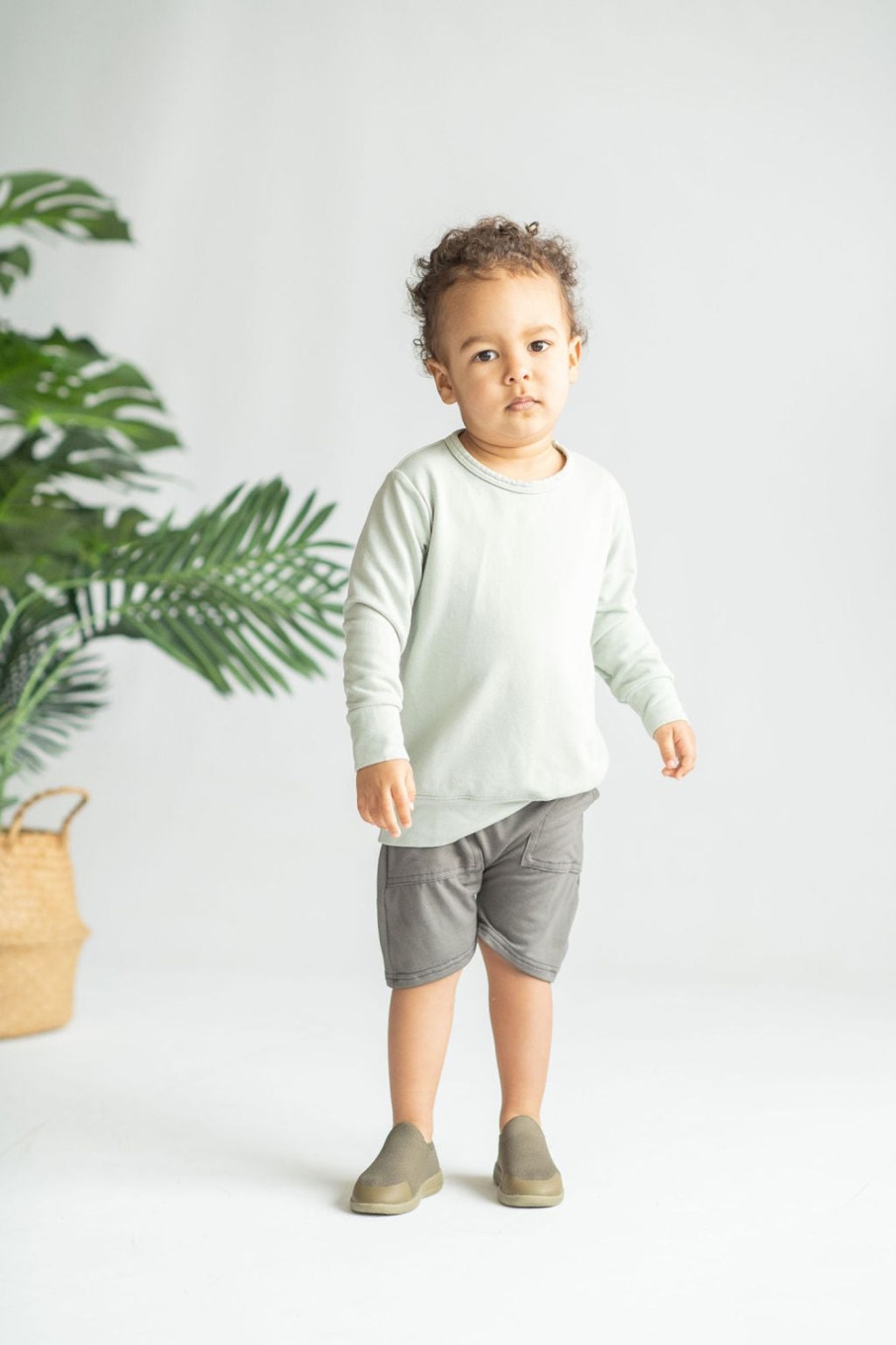 Mini Tiny Button Apparel | Crew Pullover