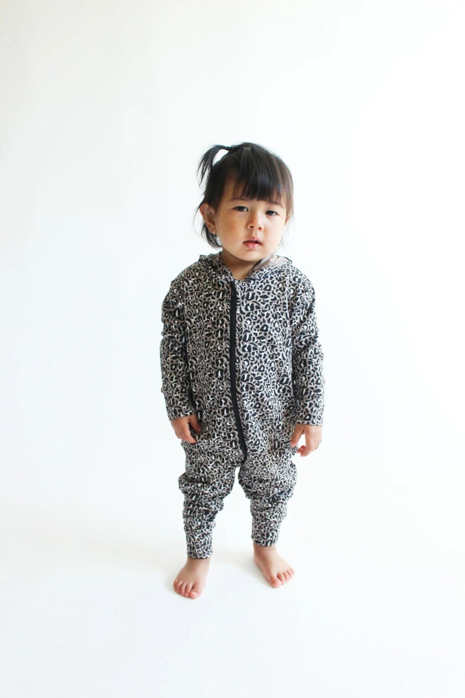 Mini Tiny Button Apparel | Hooded Romper