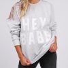 Ladies Brunette the Label | Brunette The Label - Big Sister Crew - "Hey Babe" | Pebble Grey