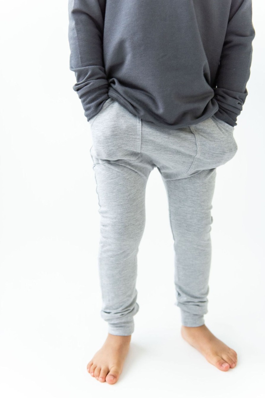 Mini Tiny Button Apparel | Harem Joggers Sea