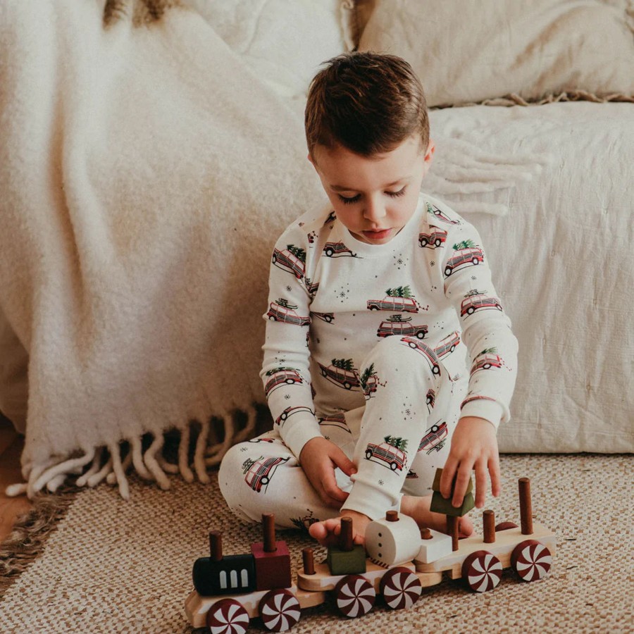 Mini Petit Lem | Pj Set - Holiday Trees Fair Isle Holiday Trees