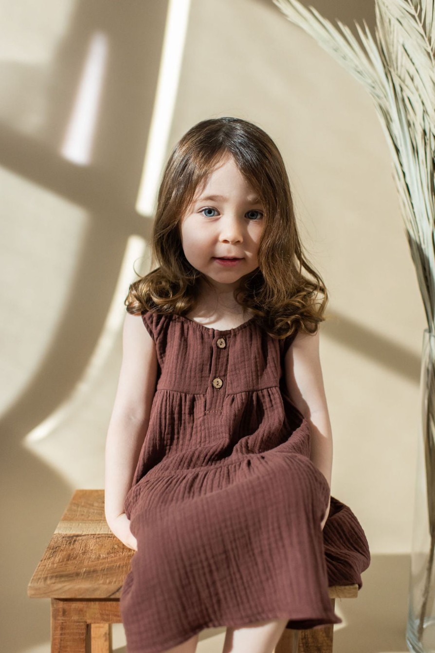 Mini Tiny Button Apparel | Layered Dress - Organic Cotton