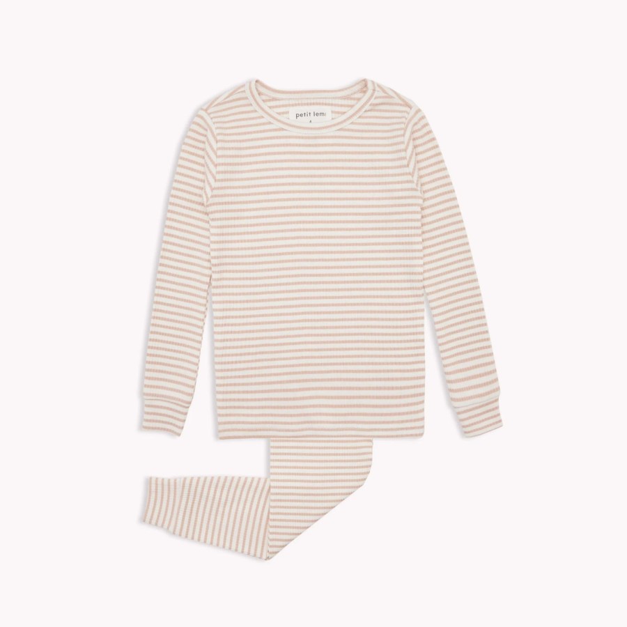 Mini Petit Lem | Pj Set - Striped Modal Rib