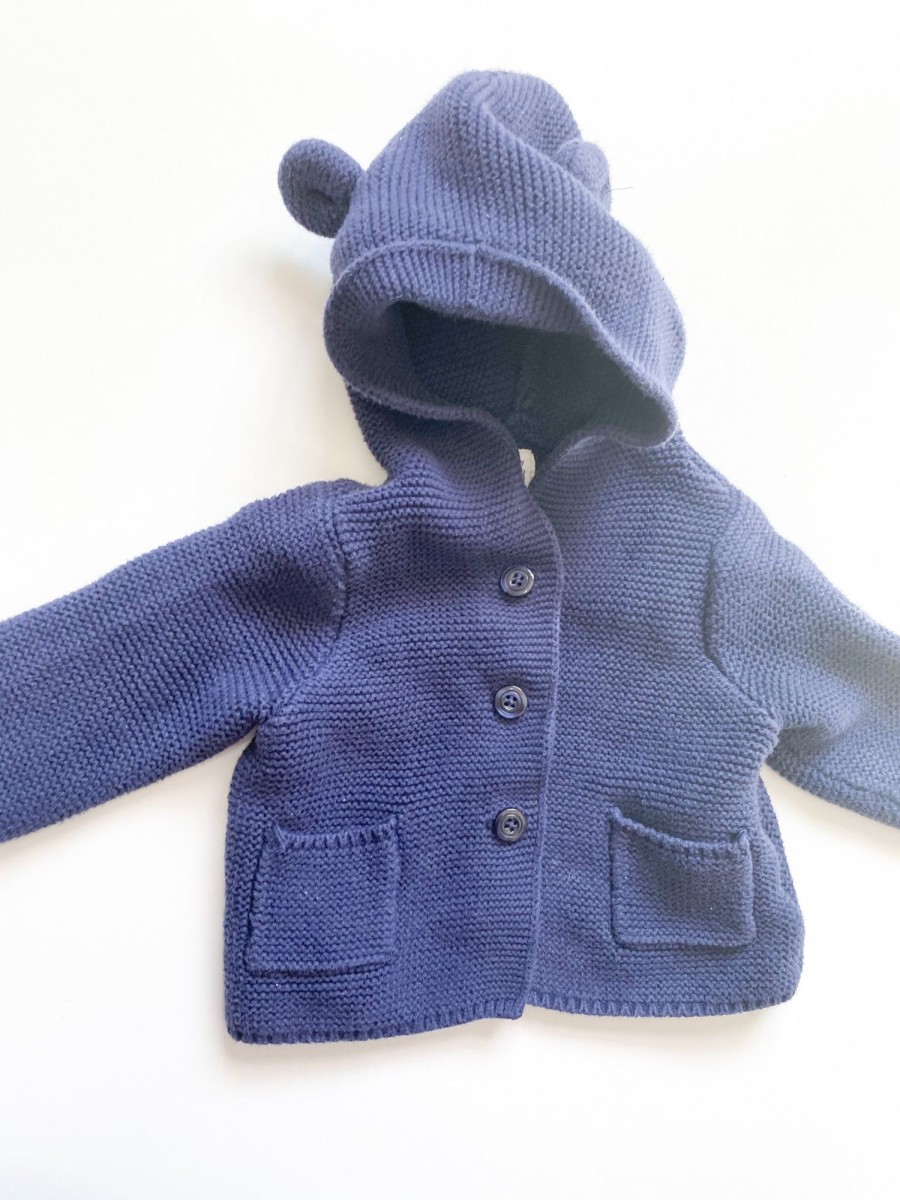 Pre-Loved MM Pre-Loved | Sweater Knit Bear - Navy (3-6M)