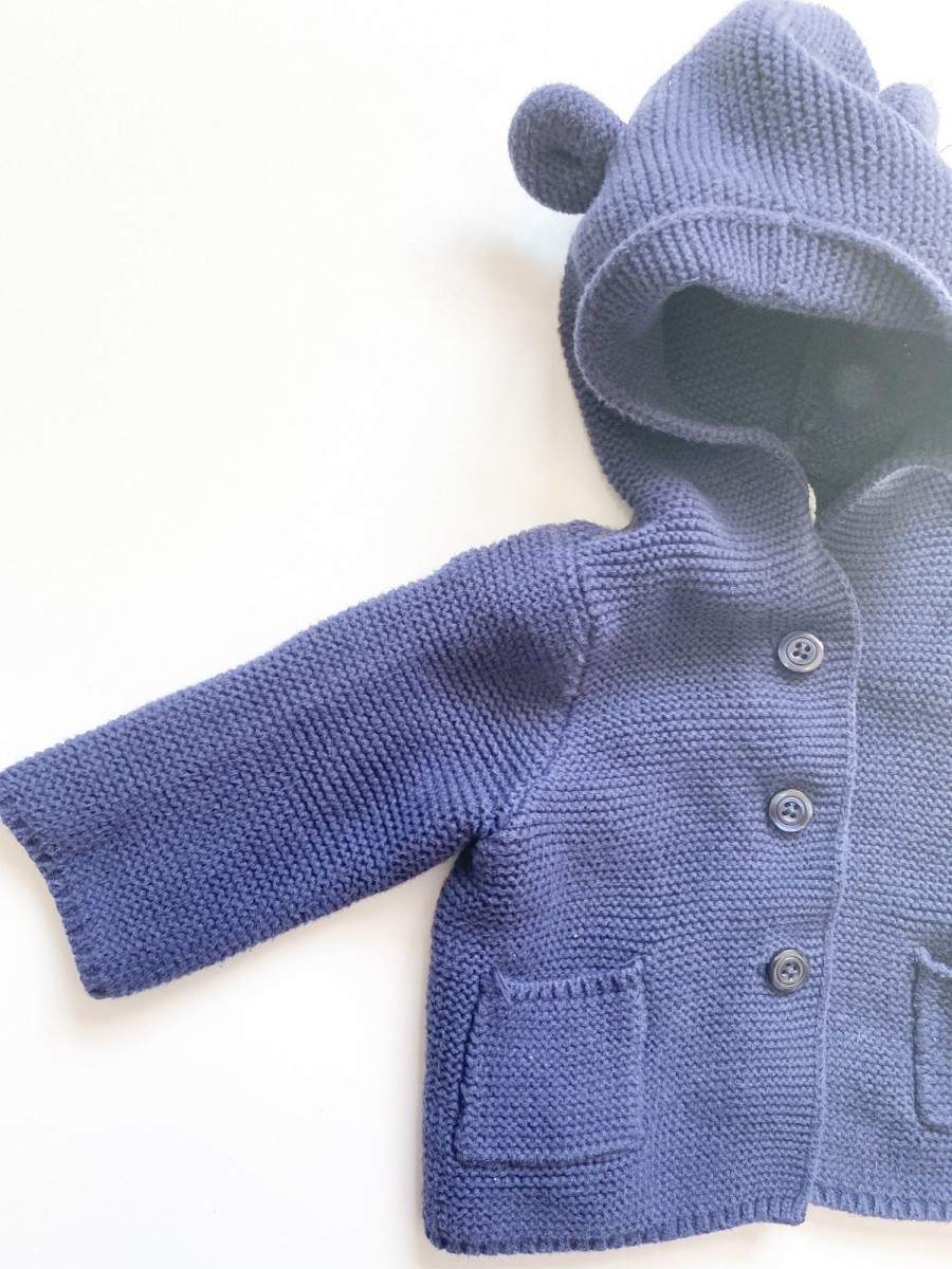 Pre-Loved MM Pre-Loved | Sweater Knit Bear - Navy (3-6M)